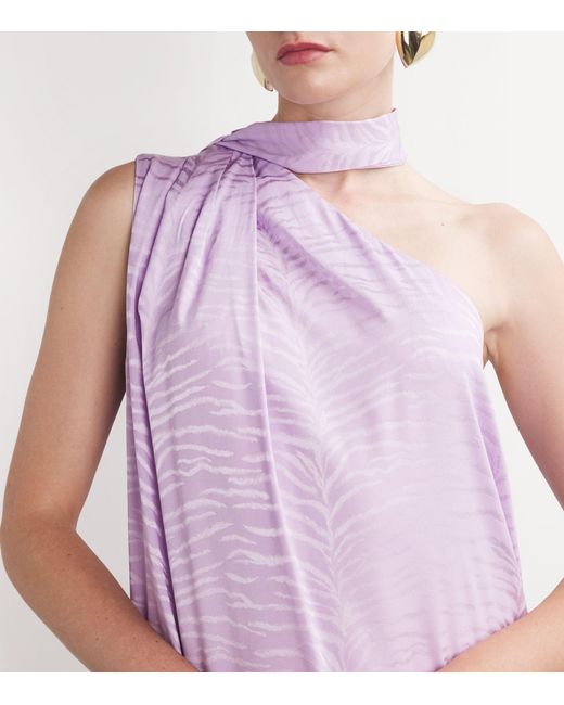Stella McCartney Purple Stretch-silk Tiger Print Dress