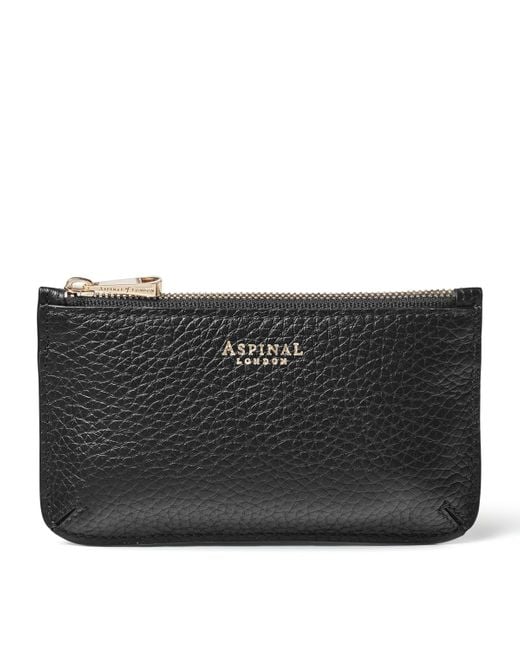 Aspinal Black Leather Ella Card Holder