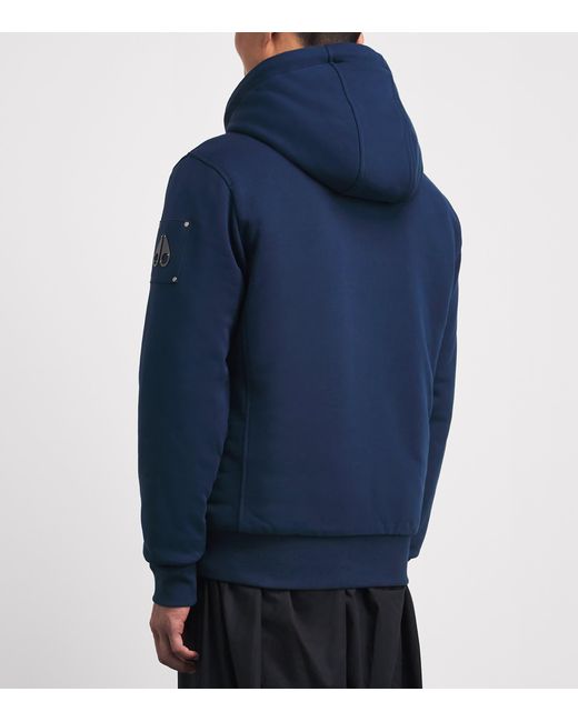 Moose Knuckles Blue Padded Bunny Zip-Up Hoodie for men