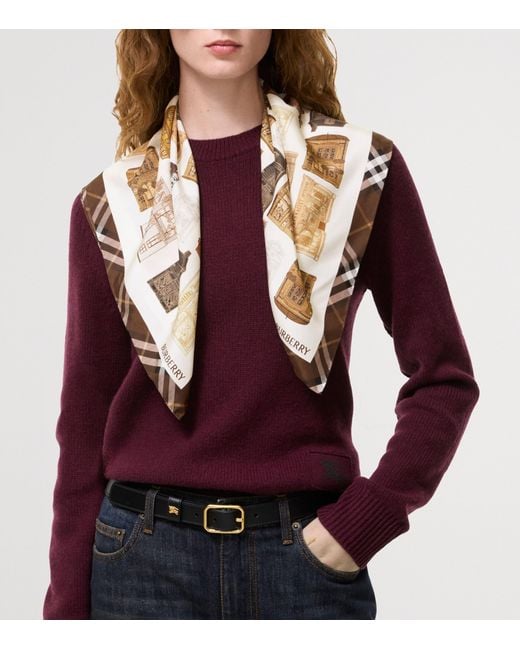 Burberry Metallic Silk Storefront Print Scarf