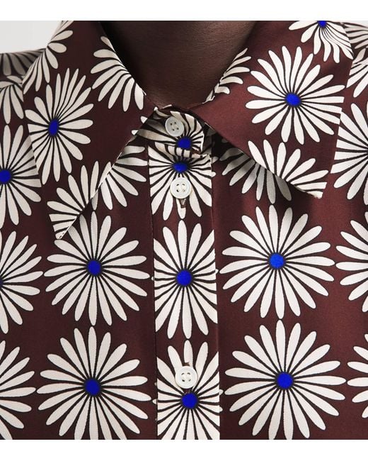 Sandro Brown Silk Floral Shirt