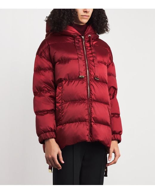 Max Mara Red Water-Resistant Down Puffer Jacket