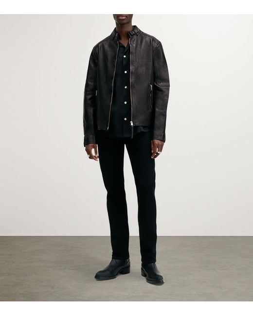 AllSaints Black Cora Leather Jacket for men