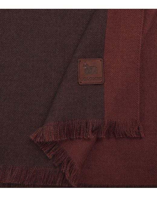 Colombo Brown Cashmere-Silk Scarf for men