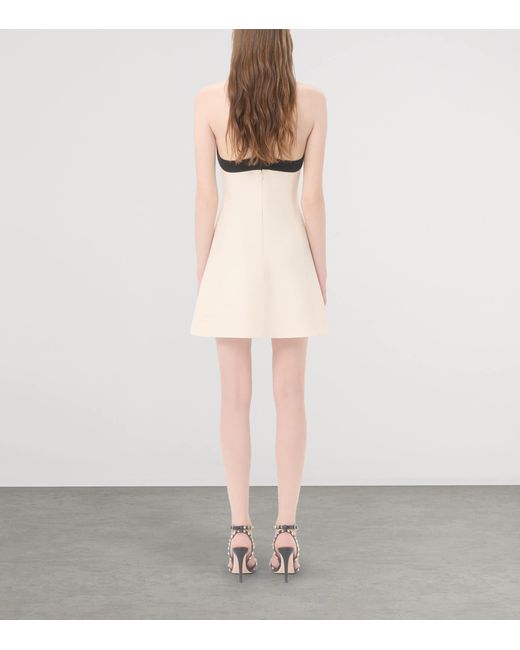 Valentino Natural Wool-Silk Crepe Halterneck Mini Dress