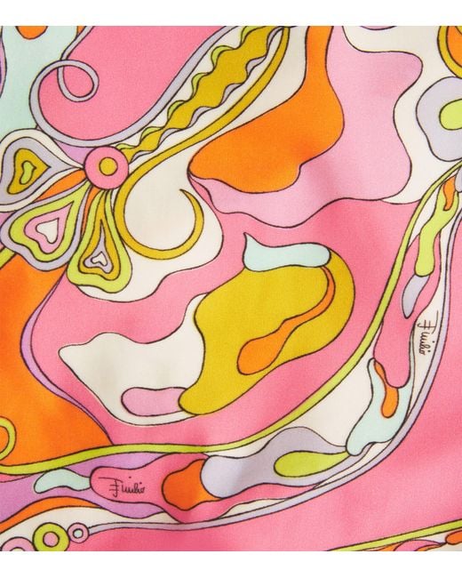 Emilio Pucci Orange One-Shoulder Orchidee Swimsuit