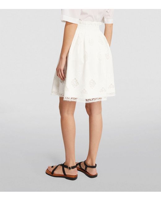 Erdem White Broderie Anglaise Mini Skirt