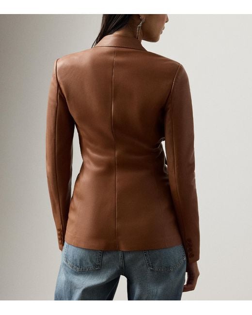Ralph Lauren Brown Parker Leather Blazer
