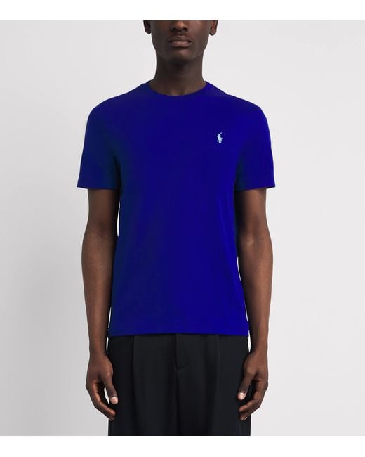 Polo Ralph Lauren Blue Cotton Custom-Fit Polo Pony T-Shirt for men