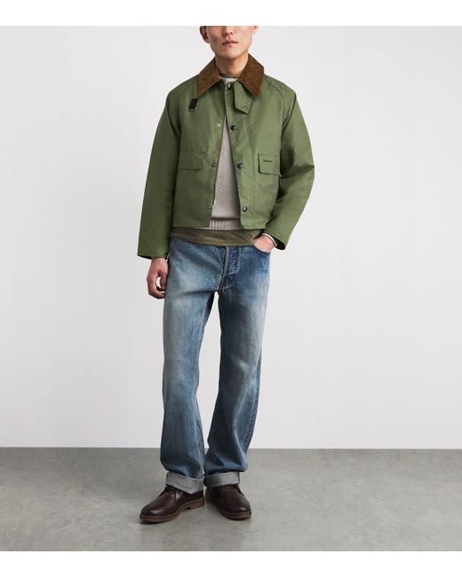 Barbour Green Waxed Spey Jacket for men