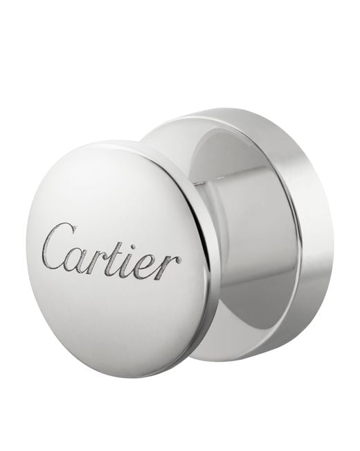 Cartier Metallic Sterling Silver Double C De Shirt Studs for men