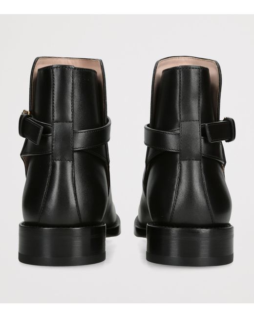 The Row Black Nobilis Leather Ankle Boots