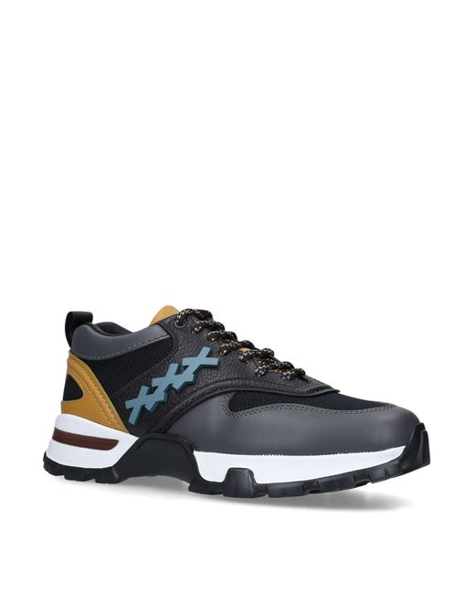 Ermenegildo Zegna Gray Leather Cesare Sneakers for men