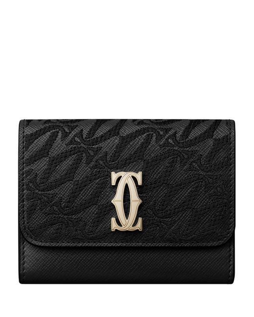 Cartier Black Mini Leather C De Wallet