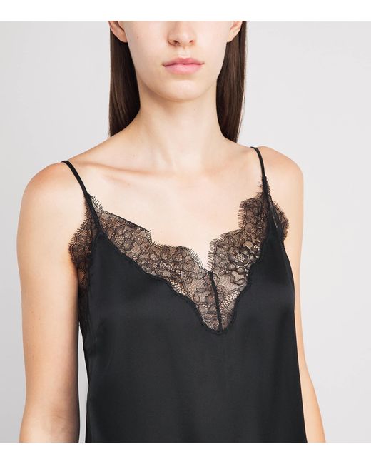 Anine Bing Black Silk-Blend Mael Cami Top