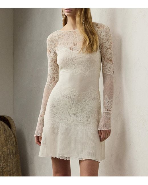 Ralph Lauren White Mulberry Silk Mini Dress
