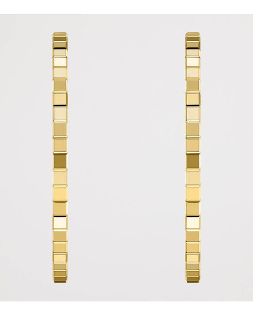 Chopard Metallic Ice Cube Hoop Earrings