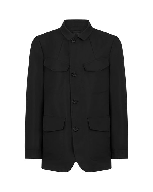 Tom Ford Black Cotton-Blend Collared Jacket for men