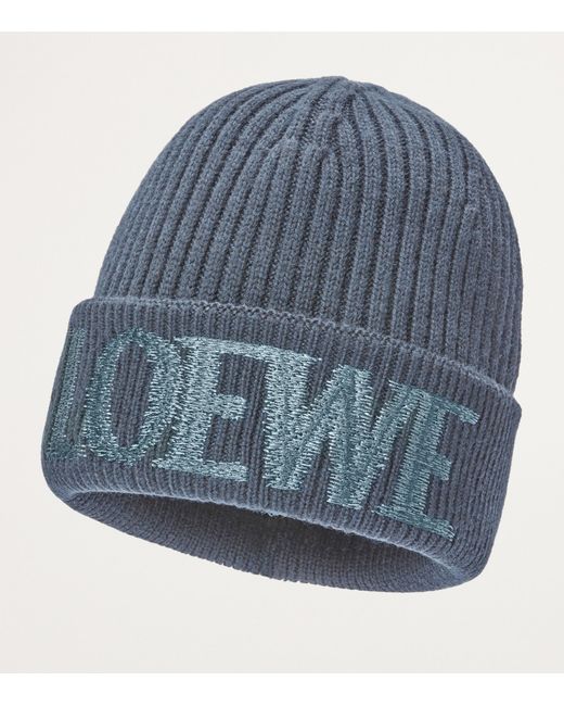 Loewe Blue Wool-Blend Beanie