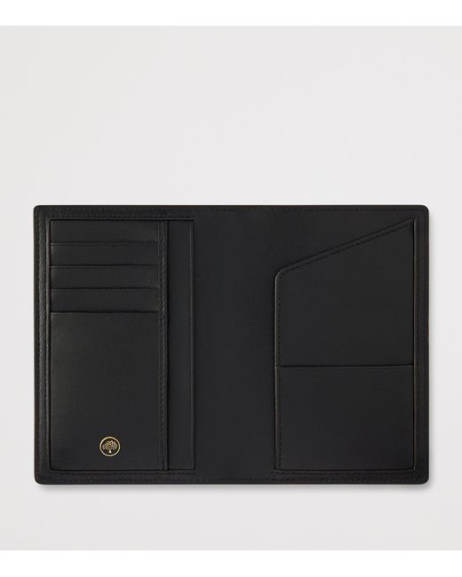 Mulberry Black Scotchgrain Passport Cover for men