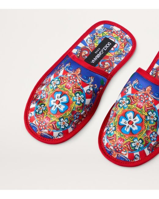 Dolce & Gabbana White Carretto Slippers And Sleep Mask Travel Set