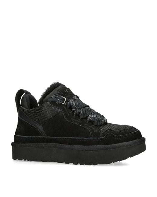 Ugg Black Lowmel Oversized-Tongue Suede Trainers