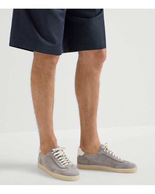 Brunello Cucinelli Gray Suede Sneakers for men