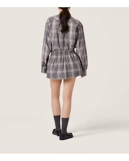 Miu Miu Gray Cotton Flannel Shirt