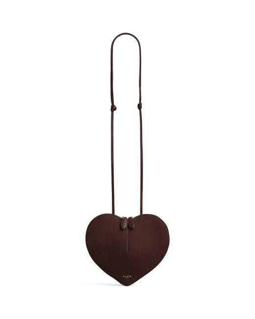 Alaïa Brown Suede Le Coeur Shoulder Bag