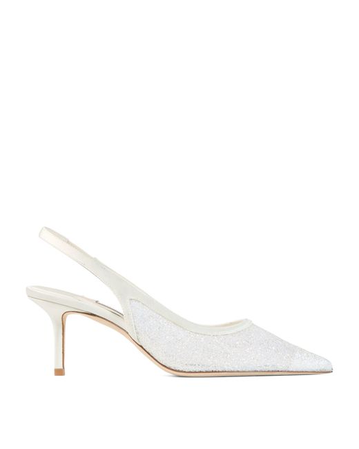 Jimmy Choo White Love 65 Slingback Heels