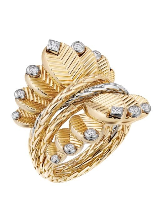 Cartier Metallic And Diamond Grain De Café Ring