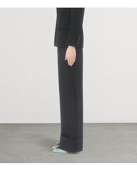Valentino Black Virgin Wool-Silk Trousers