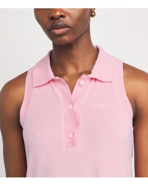 Hunza G Pink Towelling Tennis Mini Dress