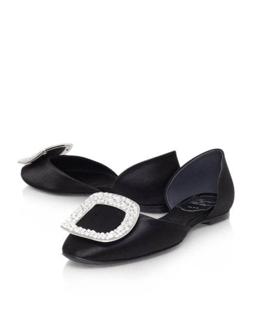 Roger Vivier Black Chips Strass Ballerina Flats