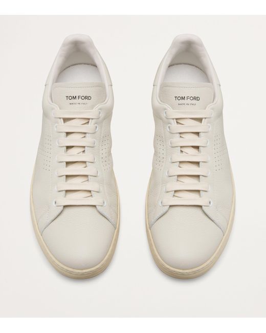 Tom Ford White Leather Warwick Sneakers for men