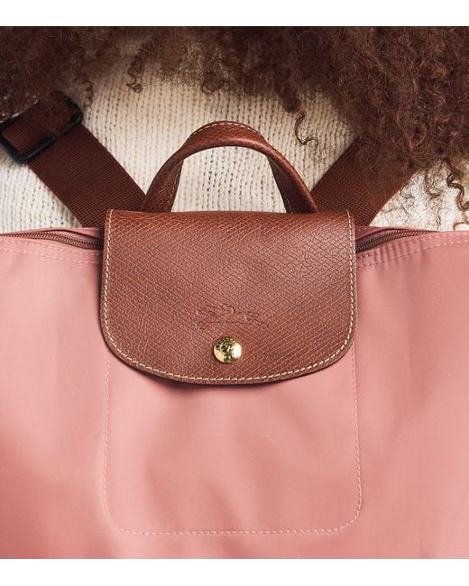 Longchamp Pink Medium Le Pliage Original Backpack