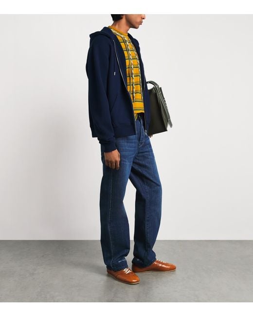 J.W. Anderson Blue Cotton Zip-Up Hoodie for men
