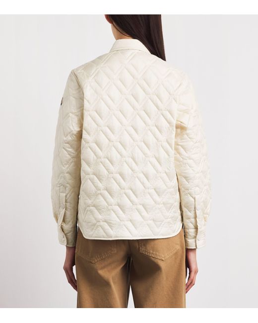 Moncler White Diamond-Quilted Overshirt