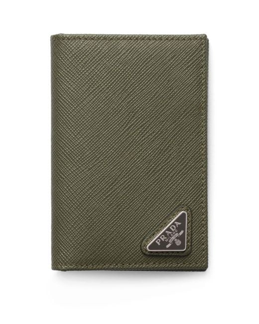 Prada Green Saffiano Leather Bifold Wallet for men