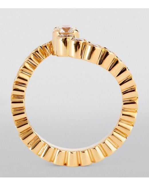 Sophie Bille Brahe Metallic Yellow Gold And Diamond Ensemble Ring