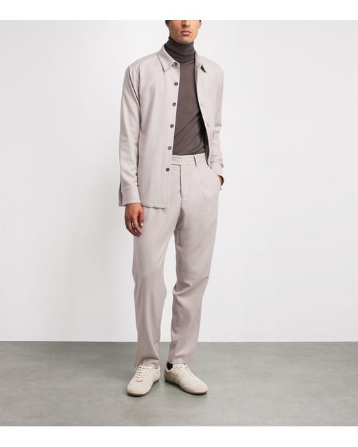 Colombo Gray Kid Cashmere Straight Trousers for men