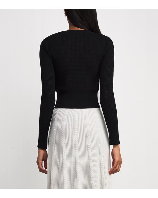 Claudie Pierlot Black Bow-Embellished Cut-Out Sweater