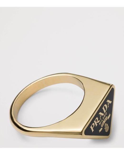 Prada Metallic Enamel Triangle Ring