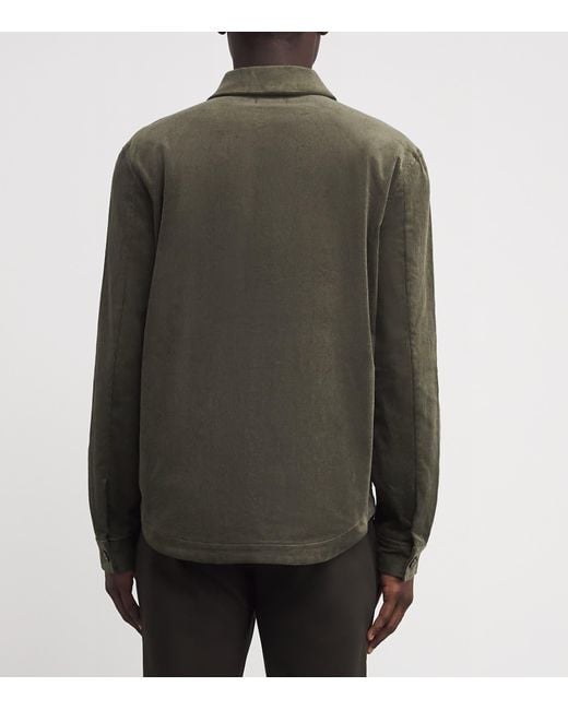 PAIGE Green Corduroy Patch-Pocket Shirt Jacket for men