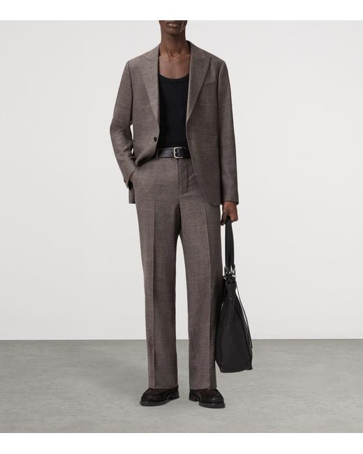 AllSaints Brown Wool-Blend Clover Blazer for men