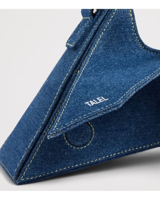 TALEL PARIS Blue Denim Wave Shoulder Bag