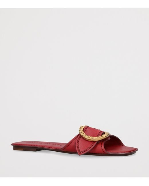 Zimmermann Red Leather Solena Slides