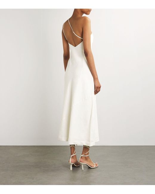 Cult Gaia White Linen-blend Rinley Midi Dress