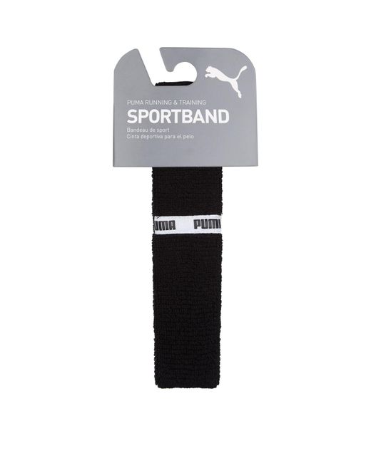 PUMA Cotton Logo Trim Sports Headband in Black | Lyst