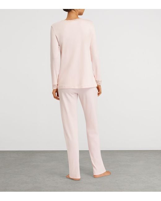Hanro Pink Cotton Moments Pyjama Set
